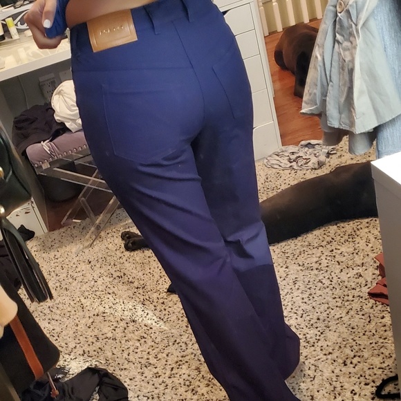 Escada navy low rise flare Jean's - Picture 2 of 7